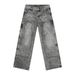 Men's Winter Loose Fit Straight Jean High Street Style With Distressed Wash & Deconstructed Details_mkmklike.com