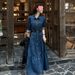ELLE ELLE Vintage Style Denim Shirt Dress For Women, Waist-Cinching Slimming Flared Long Dress, Early Autumn New High-End_mkmklike.com