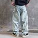Handcrafted Beaded Denim Jeans – Vintage Washed Wide-Leg Streetwear Pants For Men (S-3XL)_mkmklike.com