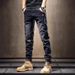 New Black And Gray Jeans Men's Slim-fitting Straight Trendy Brand Elastic Pants Casual Men's Scratched Trousers_mkmklike.com