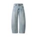 Men’S Curved Blade Jeans – Vintage Washed Relaxed Fit Denim Pants, High Street Cleanfit Style For Casual Wear (Retro Blue)_mkmklike.com