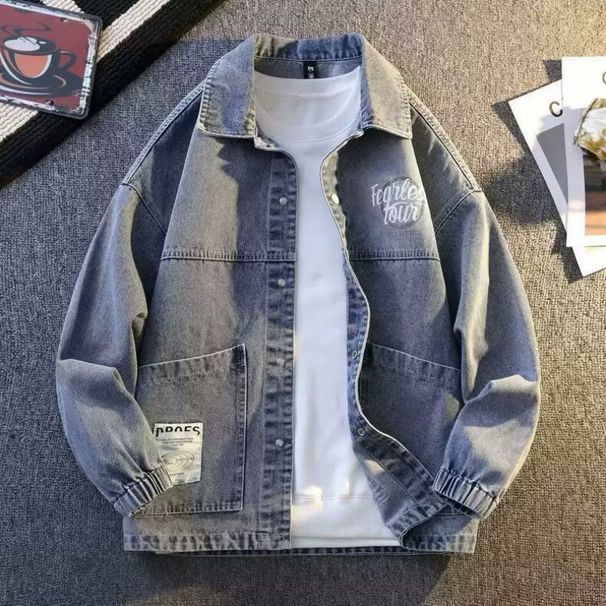 Cowboy Jacket Men's Spring And Autumn Plus Loose Fit College Casual Workwear Jacket_mkmklike.com