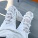 American Retro White Ripped Straight-leg Jeans For Women, Spring And Autumn High Street Design With Lace Hollow-out_mkmklike.com