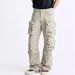 Men's Clothing 2025 New Autumn Men's Loose Versatile Workwear Pocket Decoration Wide Leg Washed Loose Denim Casual Pants_mkmklike.com