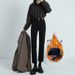 Minghai 89% 25th Autumn/Winter Fleece-Lined Jeans For Women, Petite High-Waisted Straight-Leg Pants That Make Legs Look_mkmklike.com