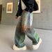 Parisian Streetwear Men's Wide-Leg Jeans - Oversized Straight Cut, Dopamine-Inspired Colorful Print, Trendy Lazy Hip-Hop Style Long Pants_mkmklike.com
