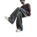 Men's Distressed Blue Wide Leg Jeans Straight Retro Style Casual Street Fashionable_mkmklike.com