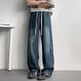 Men's Streetwear Wide Leg Trousers Vintage Denim Pants Loose Fit Jeans for Teen Boys And Youth Casual Spring Fashion_mkmklike.com
