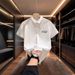 Men's Midweight Cotton Breathable Shirt Summer Short Sleeve T-Shirt White Casual Wear With Collar Print Machine Washable_mkmklike.com
