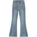 Meituan Online Supermarket's Same Style Blue Frayed Hem Flared Jeans Women, Summer High-waisted Slimming Pants For_mkmklike.com