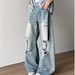 2025 American Street Ripped Jeans Men's Summer Thin Washed Old Straight Loose Beggar Pants Bamboo Pattern_mkmklike.com