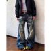 Vintage Washed Lightning Jeans – Baggy Straight-Leg Denim Pants For Men & Women (S-3XL, Retro Blue)_mkmklike.com