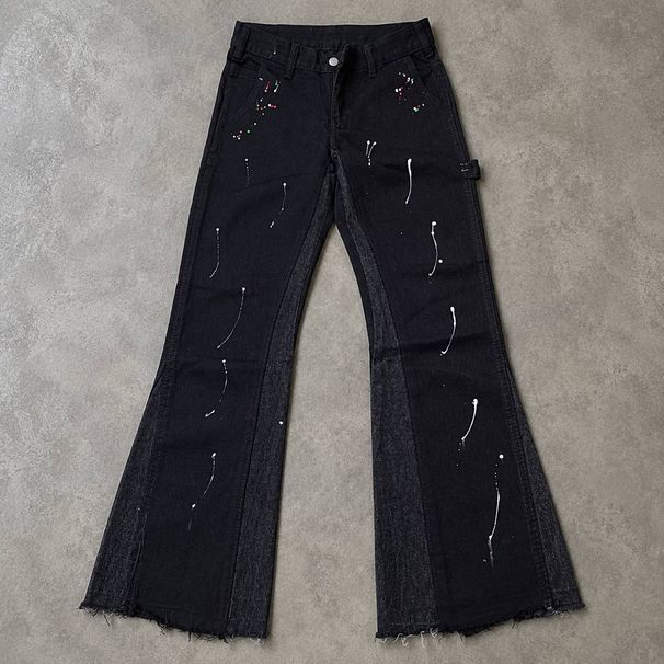 2026 Trendy High Street Mens Jeans Loose Fit Straight Leg Casual Drag Trousers American Style Vintage Vibe Micro Flare 241225_mkmklike.com