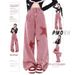 Dopamine Girl Outfit: Embroidered Straight-Leg Jeans For Women, Autumn American Retro High-Waisted Star Pattern Wide-Leg_mkmklike.com