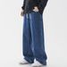 Men's Vintage Style Straight Leg Jeans - Classic Washed Denim Pants For Casual & Streetwear (Black, Dark Blue, Light Blue, Medium Blue)_mkmklike.com
