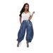 Patchwork Jogger Jeans For Women Elastic Waist Drawstring Long Pants Relaxed Everyday Wear Versatile Comfortable Feshion Trend_mkmklike.com