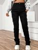 Women's Embroidered Pants European And American Fashion Ins Hot Elastic Patch Layered Straight Denim For Women_mkmklike.com