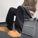 Men's American Style Minimalist Washed Drawstring Jeans Trendy High Street Loose Straight Leg Cotton Pants For Teenagers Spring_mkmklike.com