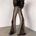 Men's Clothing Men's Distressed Maillard Brown Jeans Autumn Mountain Style Retro Niche Patchwork Slightly Flared Pants_mkmklike.com