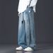 Men's Clothing 3D Cut US Printed Jeans Men's Hot Selling Trendy Loose Straight Leg Wide Leg Jeans_mkmklike.com