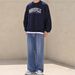 Pulse American High Street Retro Jeans Men Spring Summer Washed Versatile Casual Trendy Brand Wide Leg Long Pants_mkmklike.com