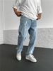 Men's Straight Leg Denim Pants - Minimalist Wide Fit Casual Trousers | Versatile Streetwear Essential_mkmklike.com