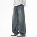 Pulse American Street Style Washed Vintage Jeans For Men 2025 New Spring Autumn Casual Loose Wide-Leg Straight Long Pants_mkmklike.com