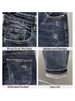 Men's Slim Fit Distressed Jeans Washed Dark Blue Cropped Trousers Trendy Versatile New Spring Autumn Style_mkmklike.com