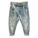 Men's Clothing Retro Nine Point Jeans Men's Trendy Brand Slim Fitting Skinny Spring And Autumn Style Handsome Print Casual 9 Pants_mkmklike.com