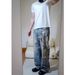 Men's Vintage Washed Distressed Jeans - Streetwear Straight Fit With Urban Print (S-XXXL, Size Chart Included)_mkmklike.com
