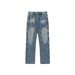 Men's Clothing Washed Distressed B73 Double Knee Casual Loose New Vintage Jeans_mkmklike.com