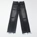 Men's Casual Patchwork Imitation Old Jeans Custom Fashion Tear Men's Regular Fit Washed Straight Pants Jeans Men's Trousers_mkmklike.com