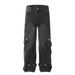 Men's Clothing Niche Fashion Brand Patchwork Denim Overalls For Men Design Personalized Metal Buckle Decorative Straps Loose Straight Trousers_mkmklike.com