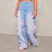 2025 Bow High Waist Wide Leg Jeans Street Distressed Loose Ladies Jeans_mkmklike.com
