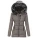 Women's Clothing color fur collar zipper decoration slim cotton coat for women thick coat for women_mkmklike.com
