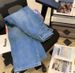 Retro Blue Washed Denim Jeans For Men Loose Straight Leg Casual Pants Trendy High Street Style Spring Autumn_mkmklike.com