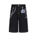 Men's Clothing Retro Seven Point Wide Leg Jeans Summer New Straight High Waist Loose Street Style Mid Length Pants_mkmklike.com