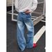 Vintage Washed Denim Jeans For Men – Relaxed Wide-Leg Trousers With Euro-Japanese Streetwear Vibe (S-3XL, Mid-Rise, Light Stretch)_mkmklike.com