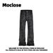Men's High-Street Vintage Wax-Coated Jeans – Relaxed Wide-Leg Micro Flare With Distressed Hem For Urban Edge"_mkmklike.com