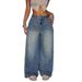 Women's Clothing Low Waist Loose Wide Leg Hot Girl Denim Trousers Mopping New Jeans_mkmklike.com