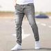 Men's Stretchy Slim Fit Casual Jeans American Style Distressed Skinny Trendy And Popular Comfortable Denim_mkmklike.com