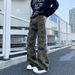 American Camouflage Multi Pocket Slim Fit Workwear Jeans For Men's Trendy Cleanfit Straight Leg Slimming Micro Flared_mkmklike.com