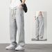 Jeans Men's Thin American Vintage High Street Loose Straight Casual Wide Leg Pants_mkmklike.com