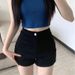 Trendy Girl Closet High Waist Denim For Women Spring 2024 Summer New Tight Ultra Shorts Black Slimming Leggings Outer Wear Hot Pants_mkmklike.com