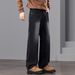 Men's Clothing Trendy Straight Leg Black Jeans Retro Vibe High Street Casual Versatile Spring Autumn New_mkmklike.com