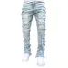 Fashion Mens Regular Fit Stacked Jeans Patch Distressed Destroyed Straight Denim Streetwear Clothes Casual Jean Pants_mkmklike.com