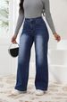 Women’s High-Waisted Flared Jeans – Winter Warm Fleece-Lined Denim Pants, Stretch Comfort, Washed Vintage Look (Sizes S-2XL, Navy/Blue)_mkmklike.com