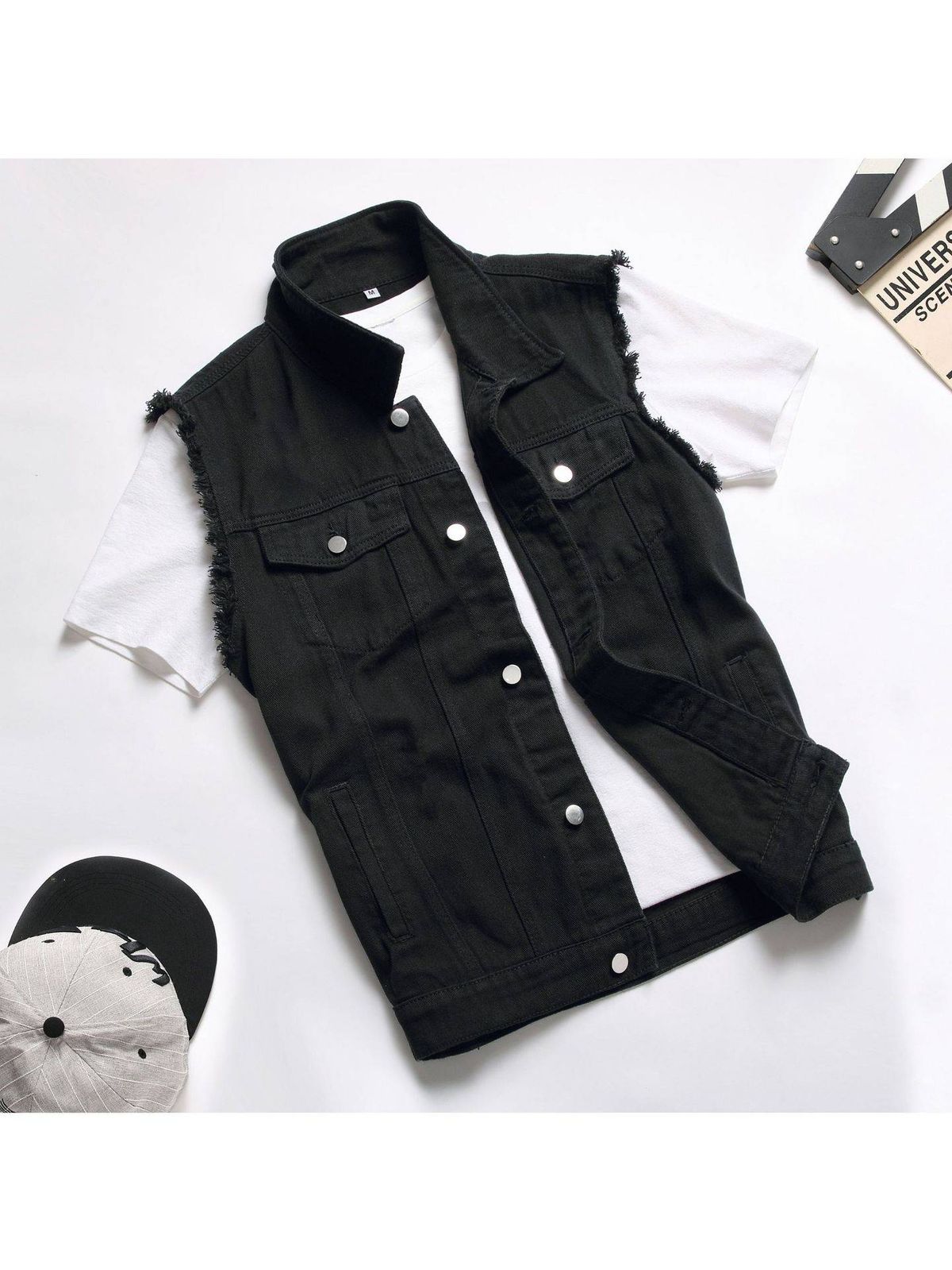 Men's Clothing Slim Fit Denim Vest Trendy Brand Casual Vest Plus Size For Spring Summer Autumn_mkmklike.com