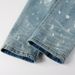 Men Holes Ripped Stretch Denim Jeans Streetwear Distressed Painted Skinny Tapered Pants Vintage Trousers_mkmklike.com