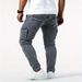 2025 Fashion European-USA Style Cargo Cowboy Overall Men's Cotton Mid Waist Multiple Pockets Skinny Small Footed Workwear Jeans_mkmklike.com